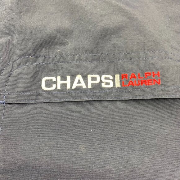 Vintage CHAPS Ralph Lauren Windbreaker Jacket Men Large L Navy Blue Stow Hoodie - Picture 2 of 11